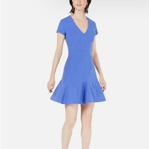Bar III Womens Seam Detail Fit and Flare Dress Cobalt Glaze 12